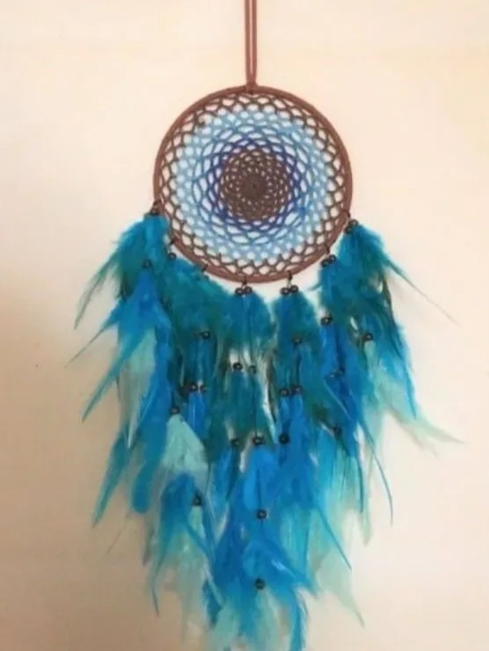 Blue Feather Dreamcatcher Wall Art by
